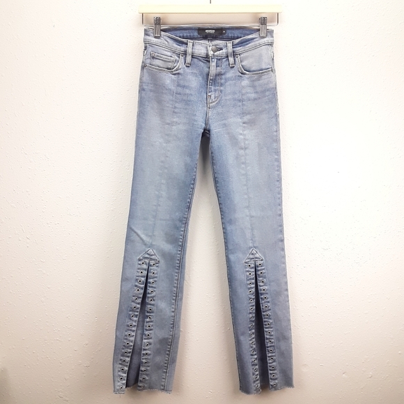Hudson Jeans Denim - Hudson Nico Cigarette light wash lace up jeans